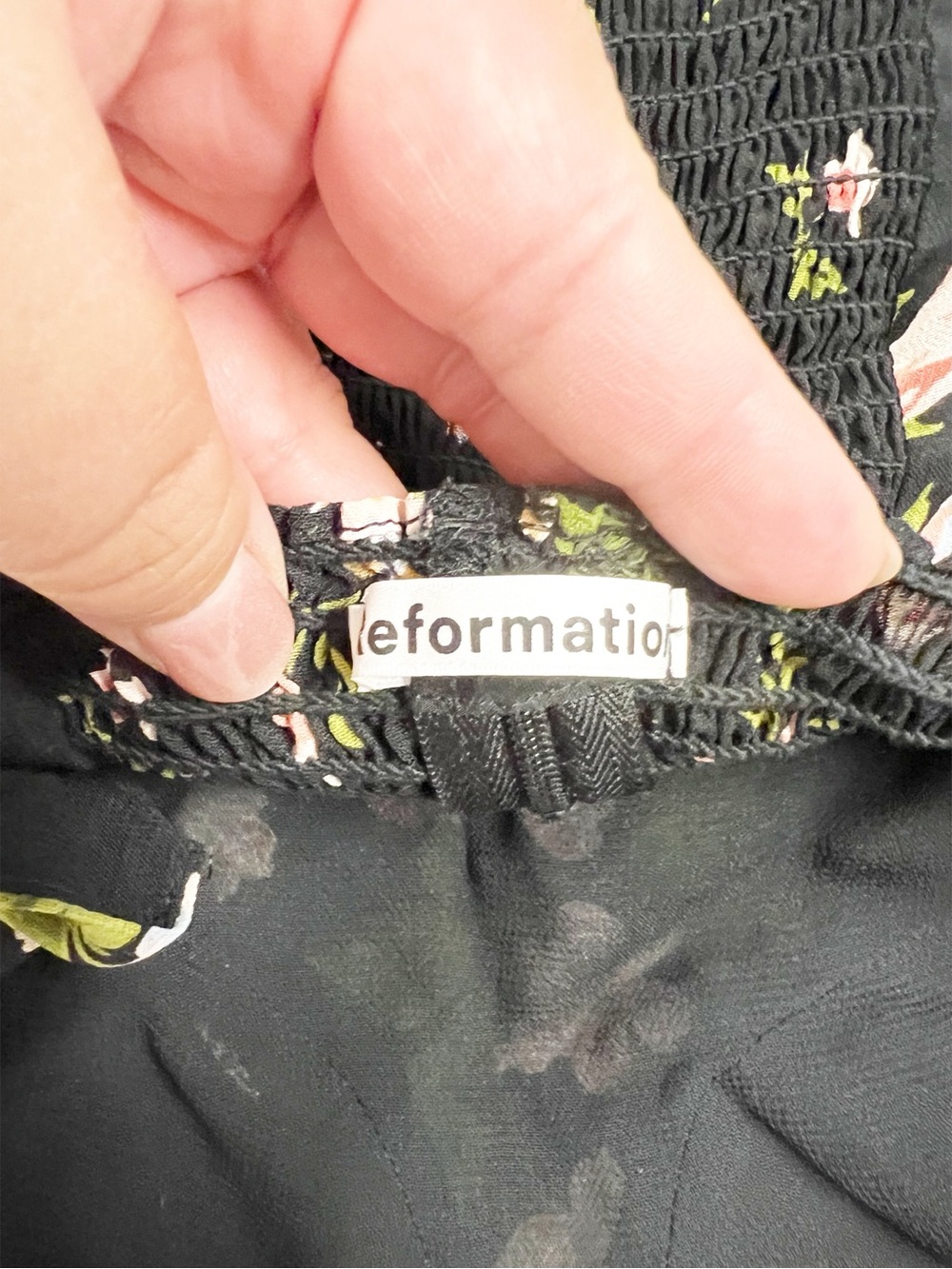 Reformation Womens Black Floral Print Sweetheart Neckline Fitted Liza Top Size 0 - Picture 10 of 12